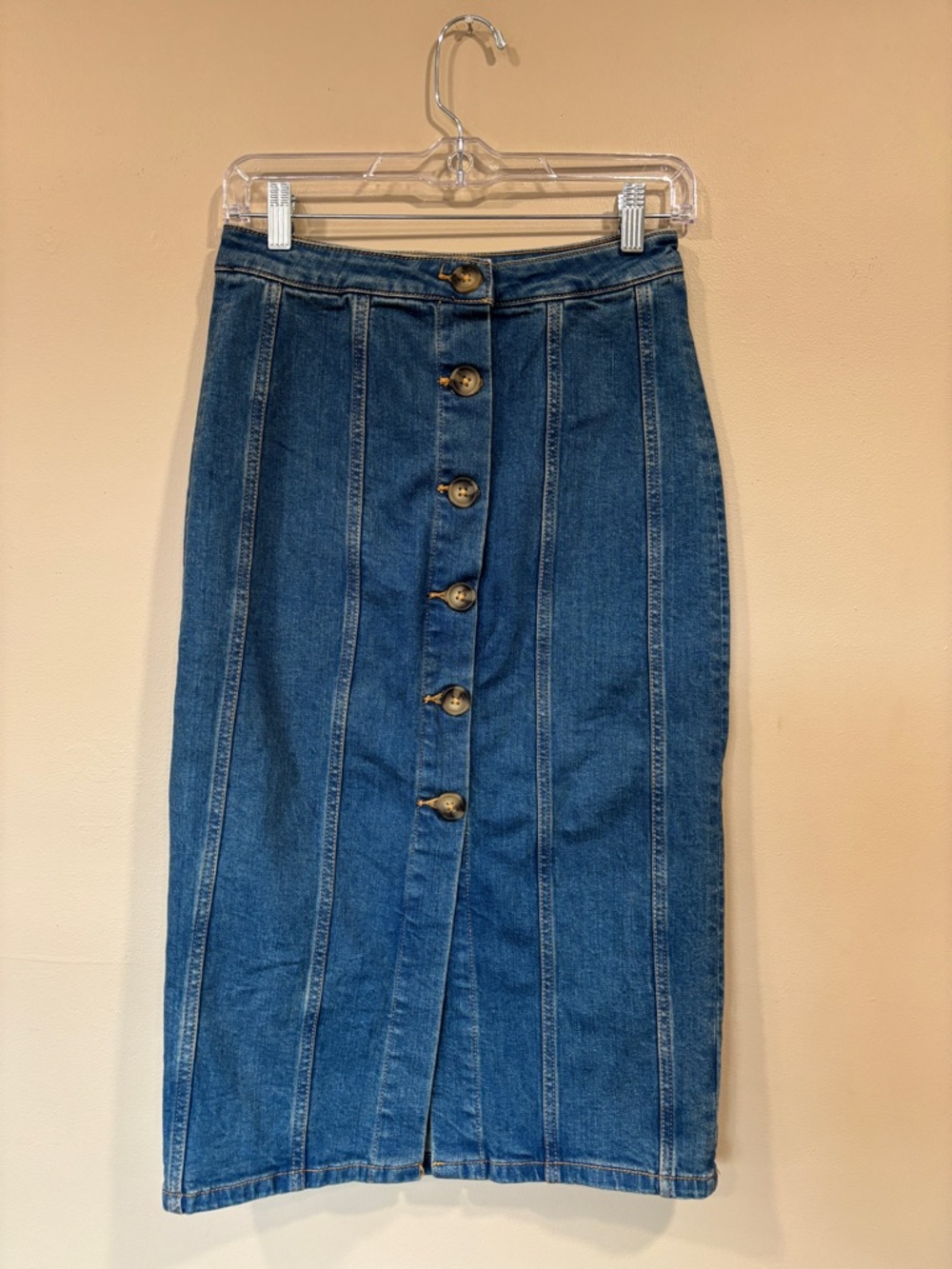 Anthropologie Pilcro And The Letterpress Denim Button Front Skirt Size 2